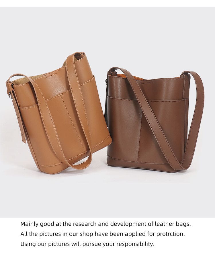 a brown bag and a tan bag on a white background