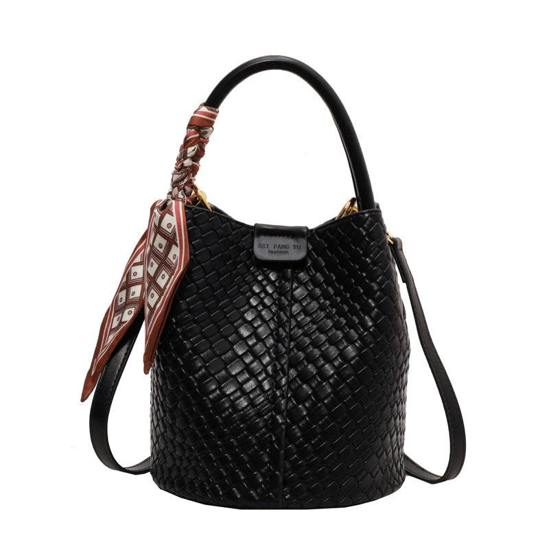 Exclusive Woven Tote: Shoulder and Crossbody Bucket Bag