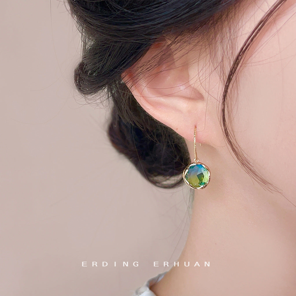 Vintage Gradient Crystal Handmade Earrings - Luxurious Retro Chic